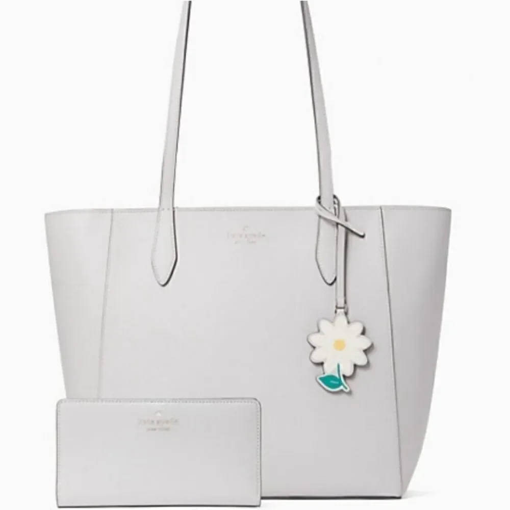 Kate Spade Platinum Dana Tote Wallet Bundle Bag Shoulder Purse